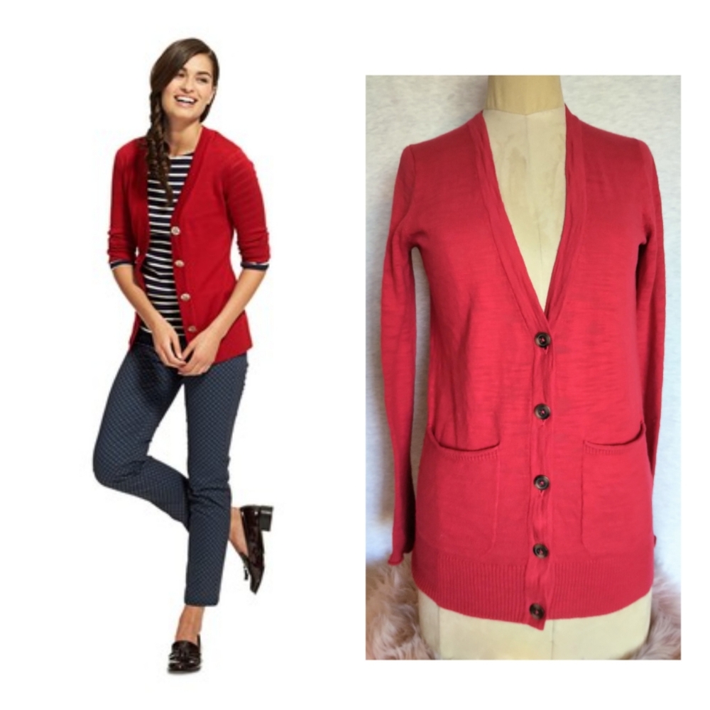 Madewell Red Women's Cardigan Sweater